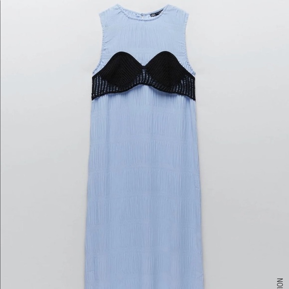 ZARA PLEATED CROCHET DRESS - Picture 9 of 9